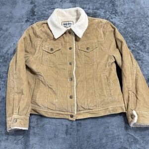 Marvin Richards Corduroy Sherpa Lined Trucker Jacket Womens Large Tan